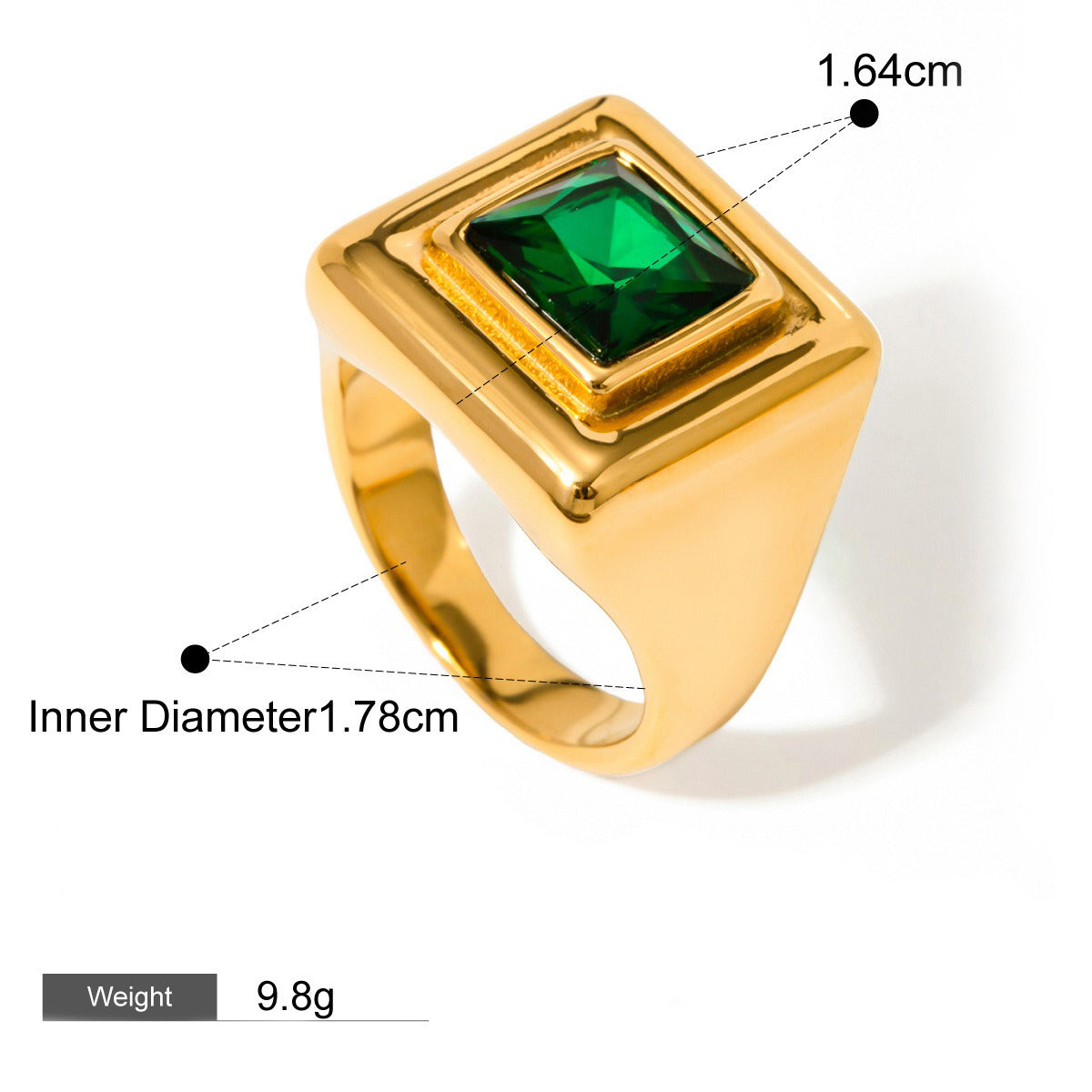18K gold geometric gemstone design high-end ring-Luxore