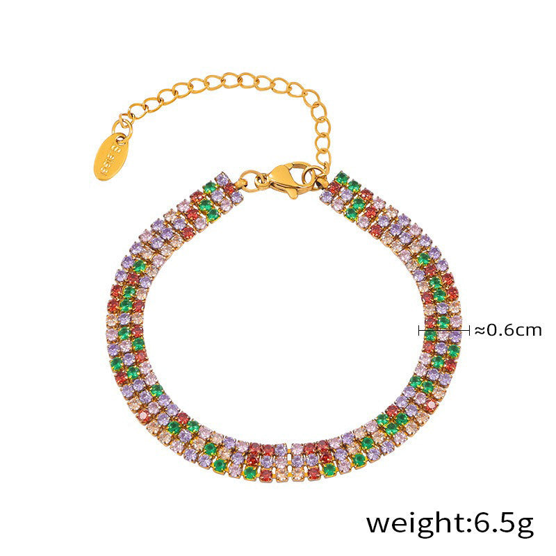 18K gold exquisite dazzling gemstone design light luxury style bracelet-Luxore