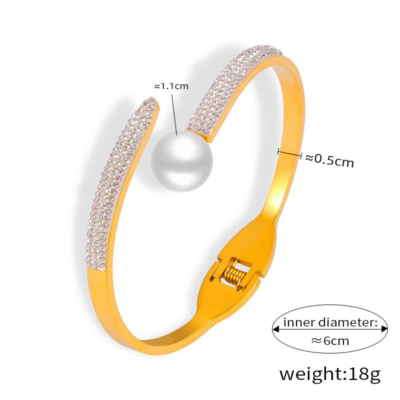 18K gold exquisite dazzling geometric diamond design light luxury style bracelet-Luxore