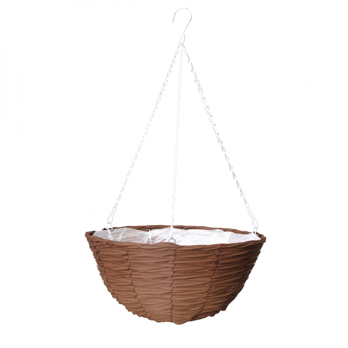 14 inch Faux Rattan Hanging Basket Espresso Brown