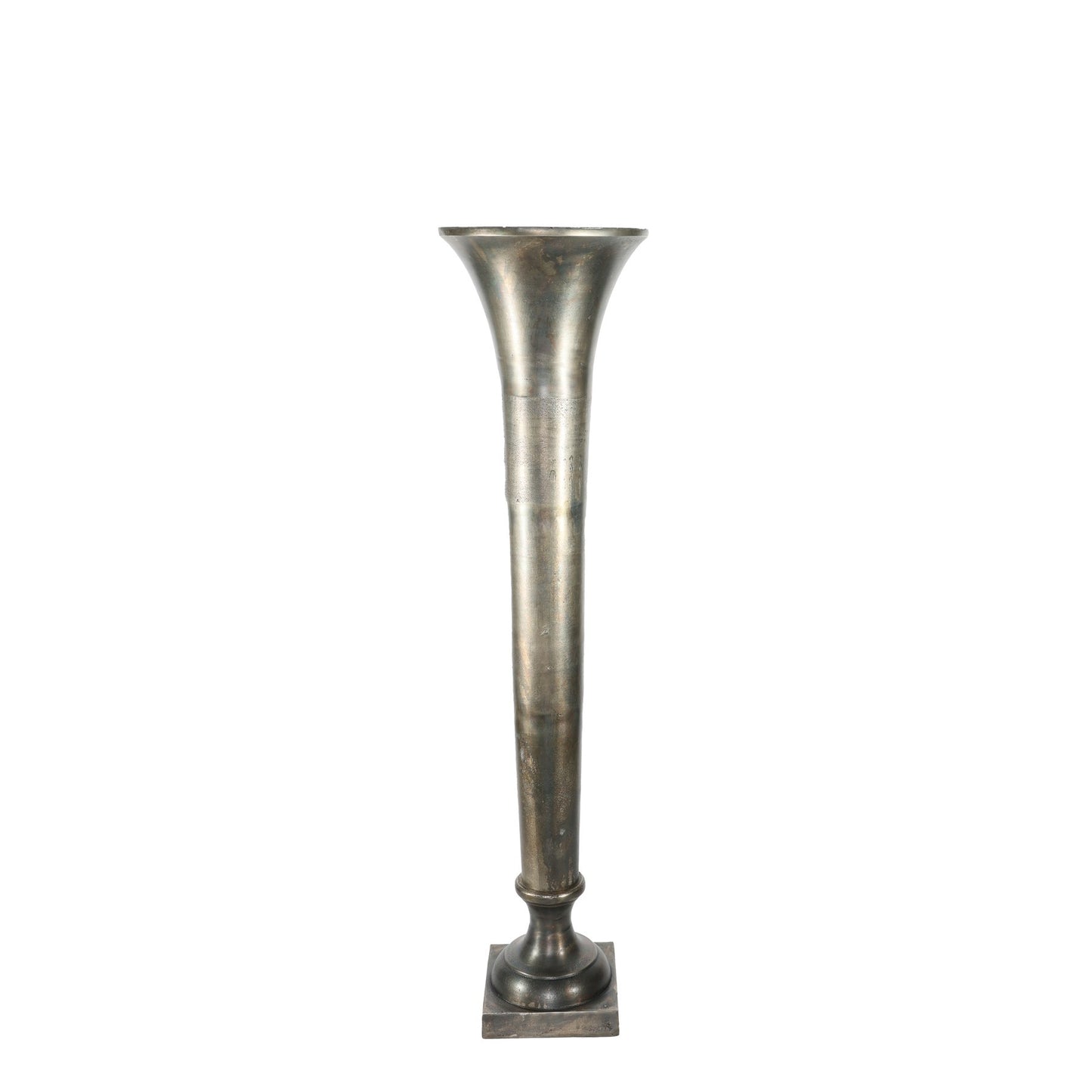 Antique Silver Poseidon Trumpet Vase (117 x 29cm)