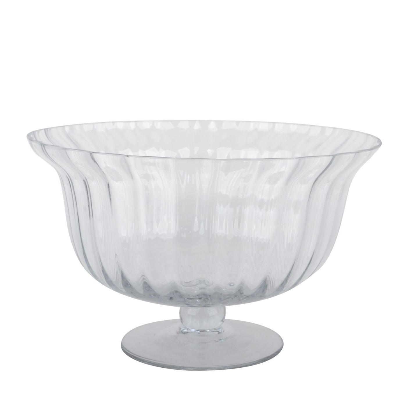 Clear Rochelle Fluted Stemmed Glass Bowl (14.5cm)