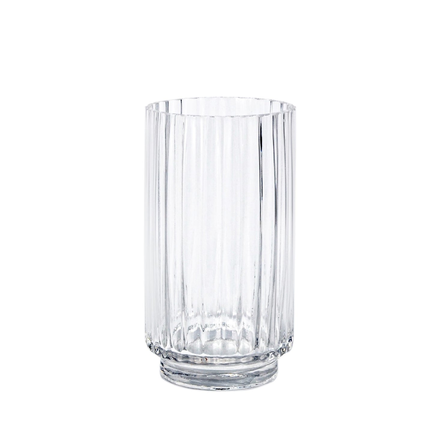 Clear Rochelle Fluted Cylinder Glass Vase (21cm)