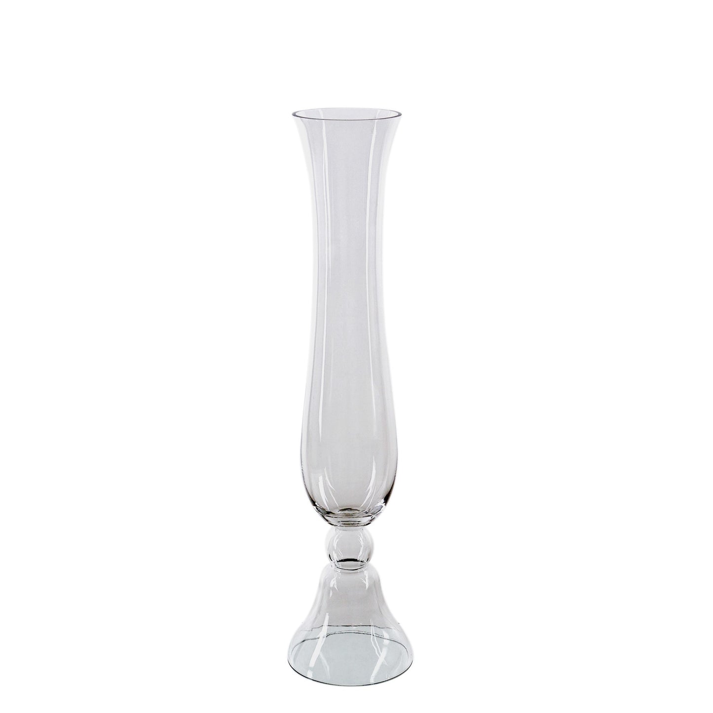 Clear Fluted Bell Shaped Base Glass Vase (77cm)