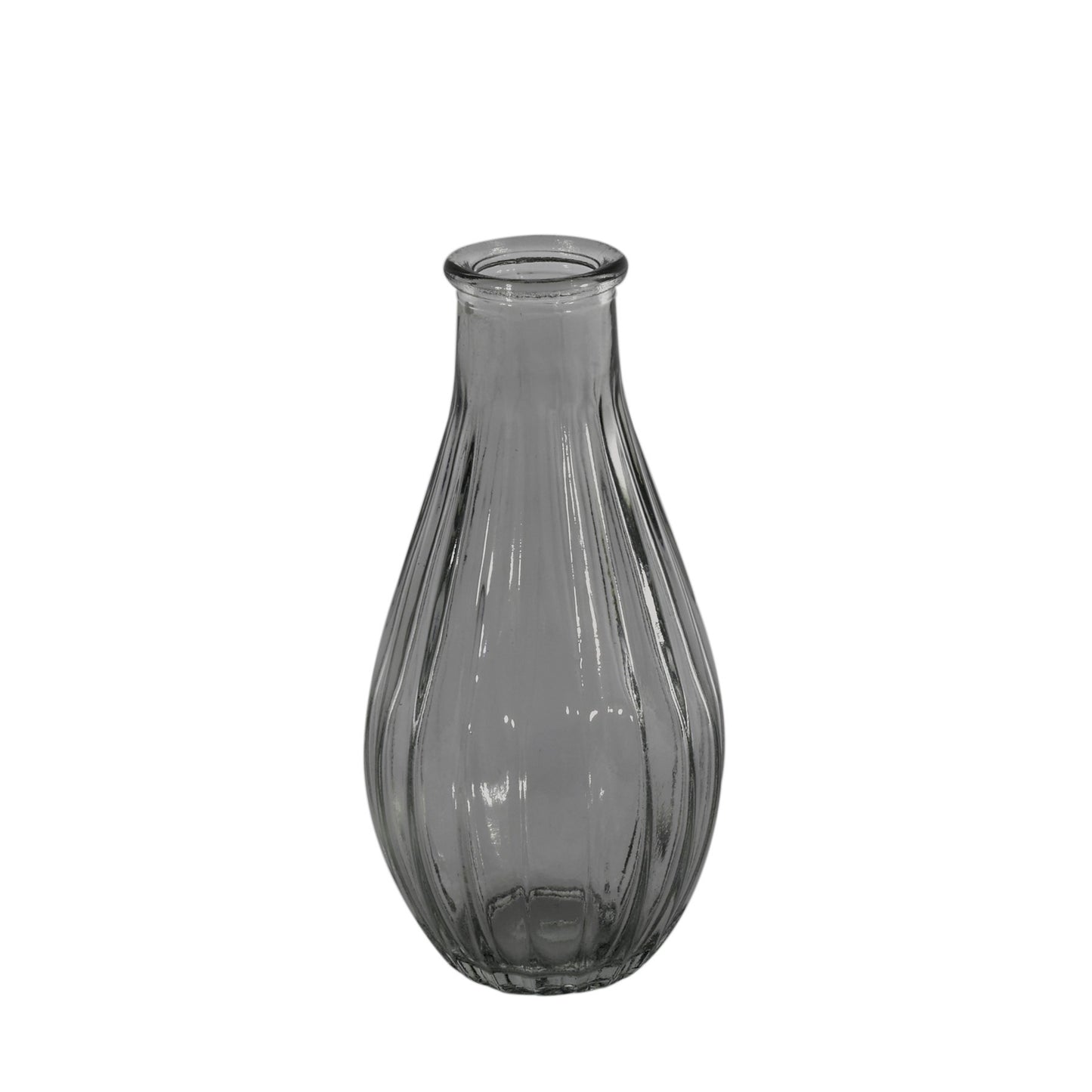 Grey Vintage Fluted Bud Vase (14cm)