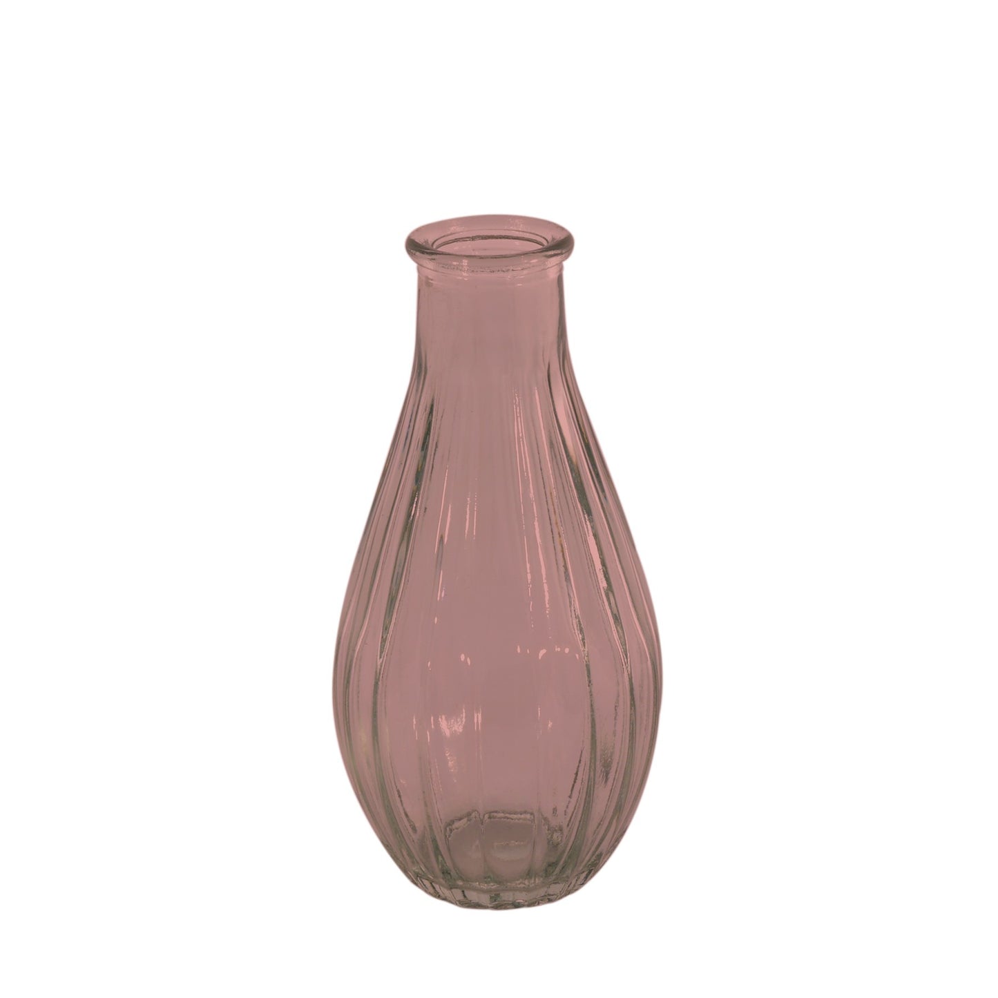 Pink Vintage Fluted Bud Vase (14cm)
