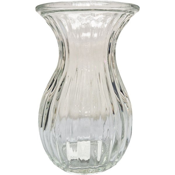 Clear Harper Fluted & Flared Glass Vase (14cm)