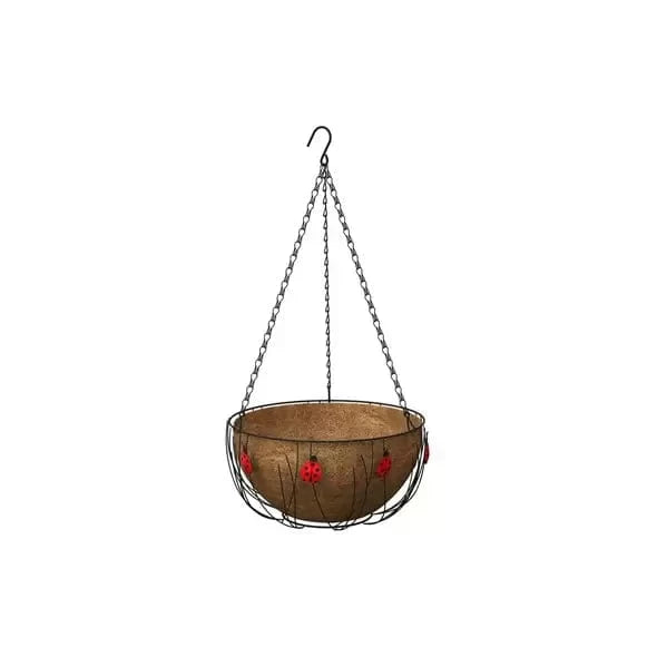 Ladybird Hanging Basket With Coco Liner (14 Inch)