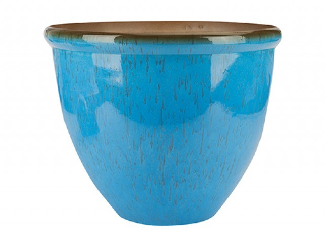Light Blue Ceramic Look Planter (40cm)
