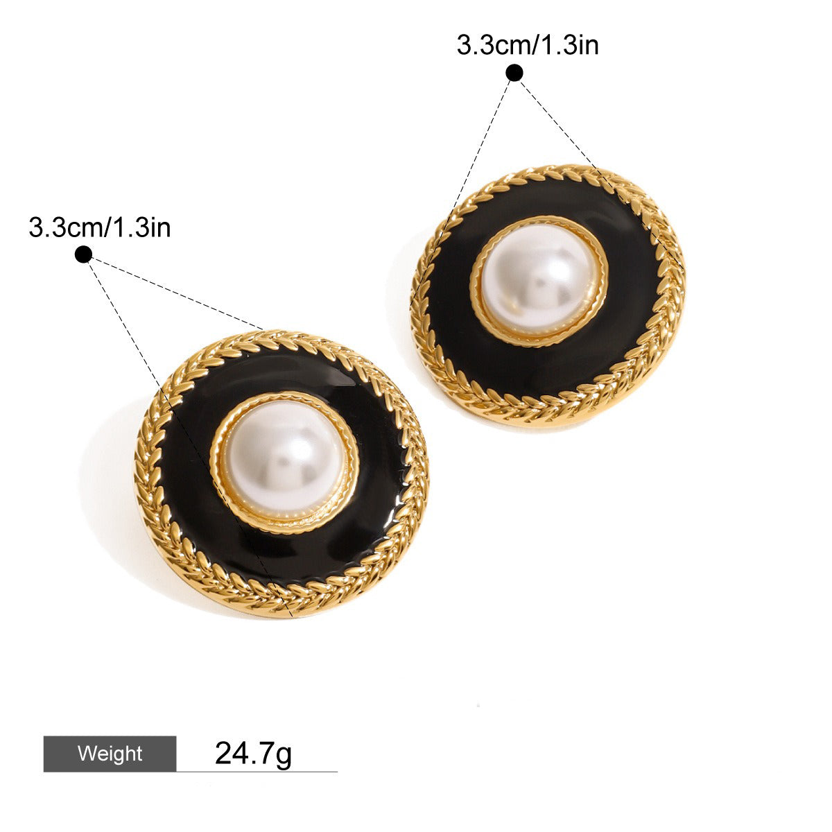 18K gold geometric shape with oil drop design high-end earrings-Luxore