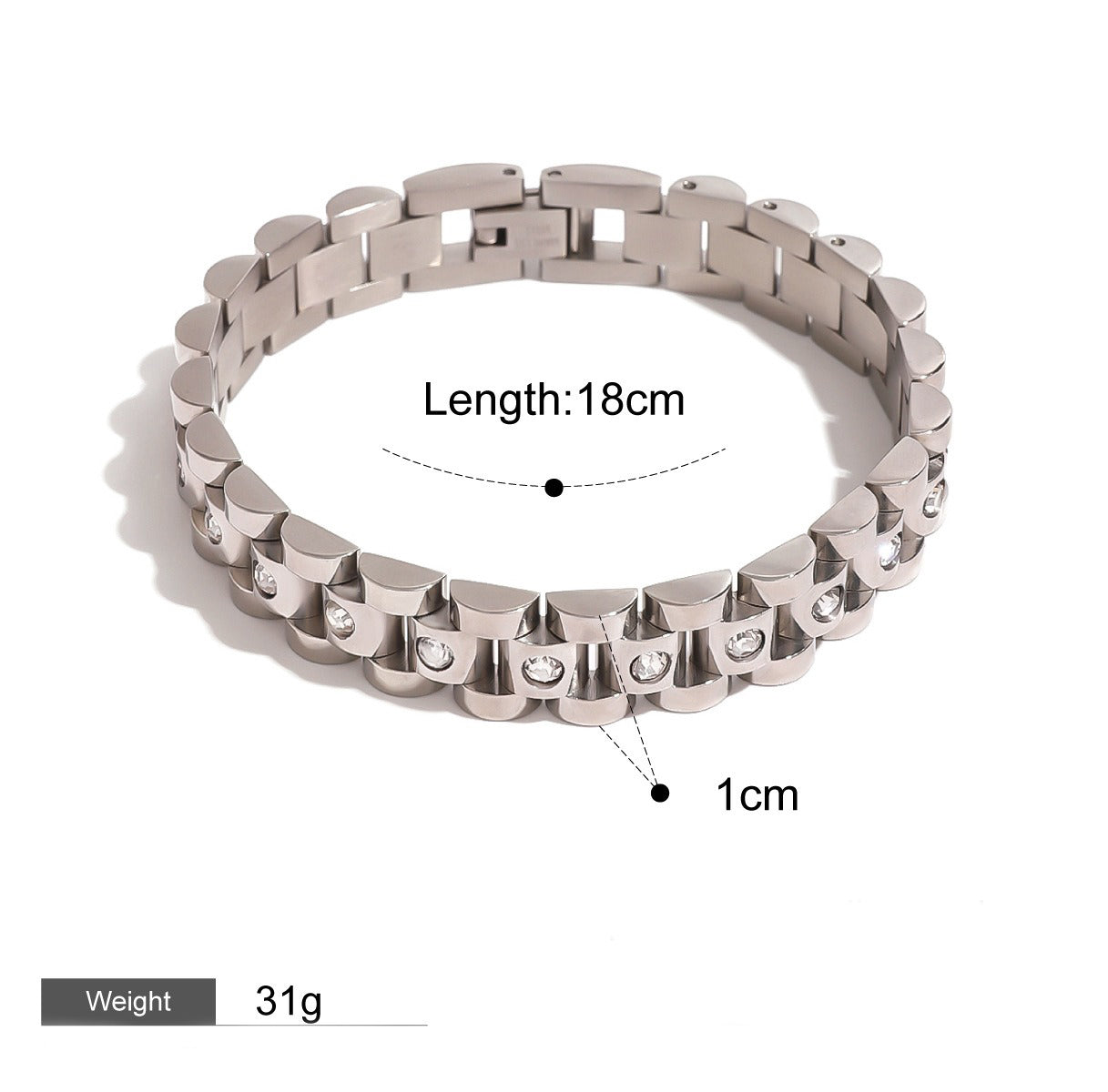 Watchband-shaped diamond-studded luxury bracelet-Luxore