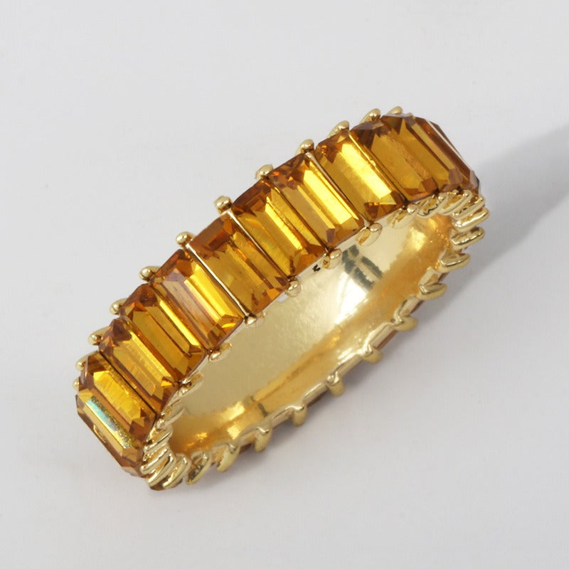 18K PVD Gold Round Gemstone High-End Ring-Luxore