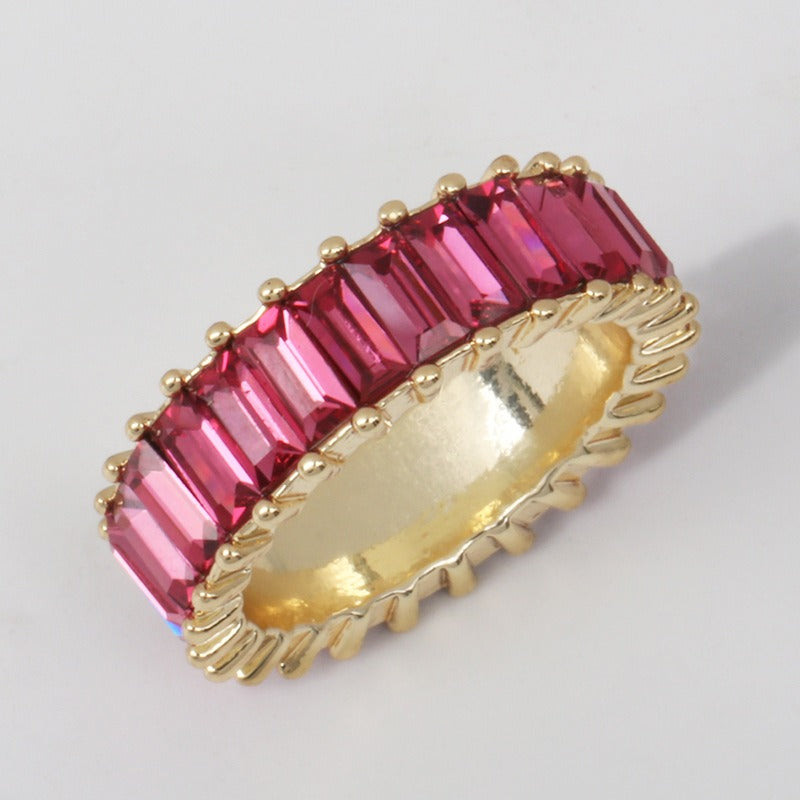 18K PVD Gold Round Gemstone High-End Ring-Luxore