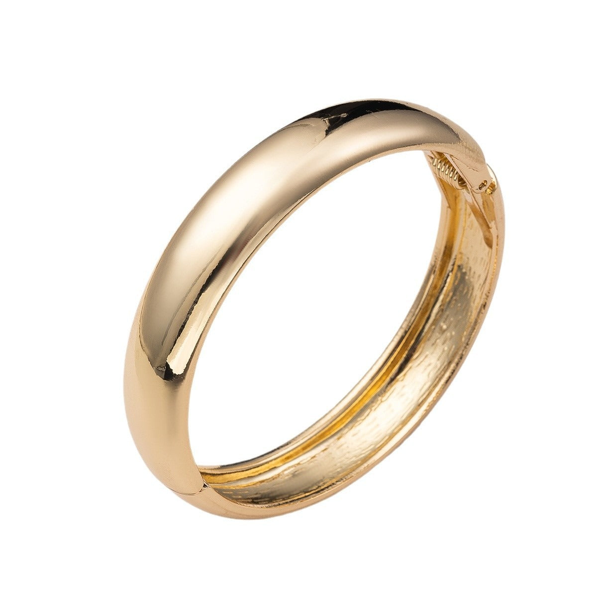 Gold Plated Wide-Face Gold Bracelet – Timeless Elegance in Minimalist Design-Luxore