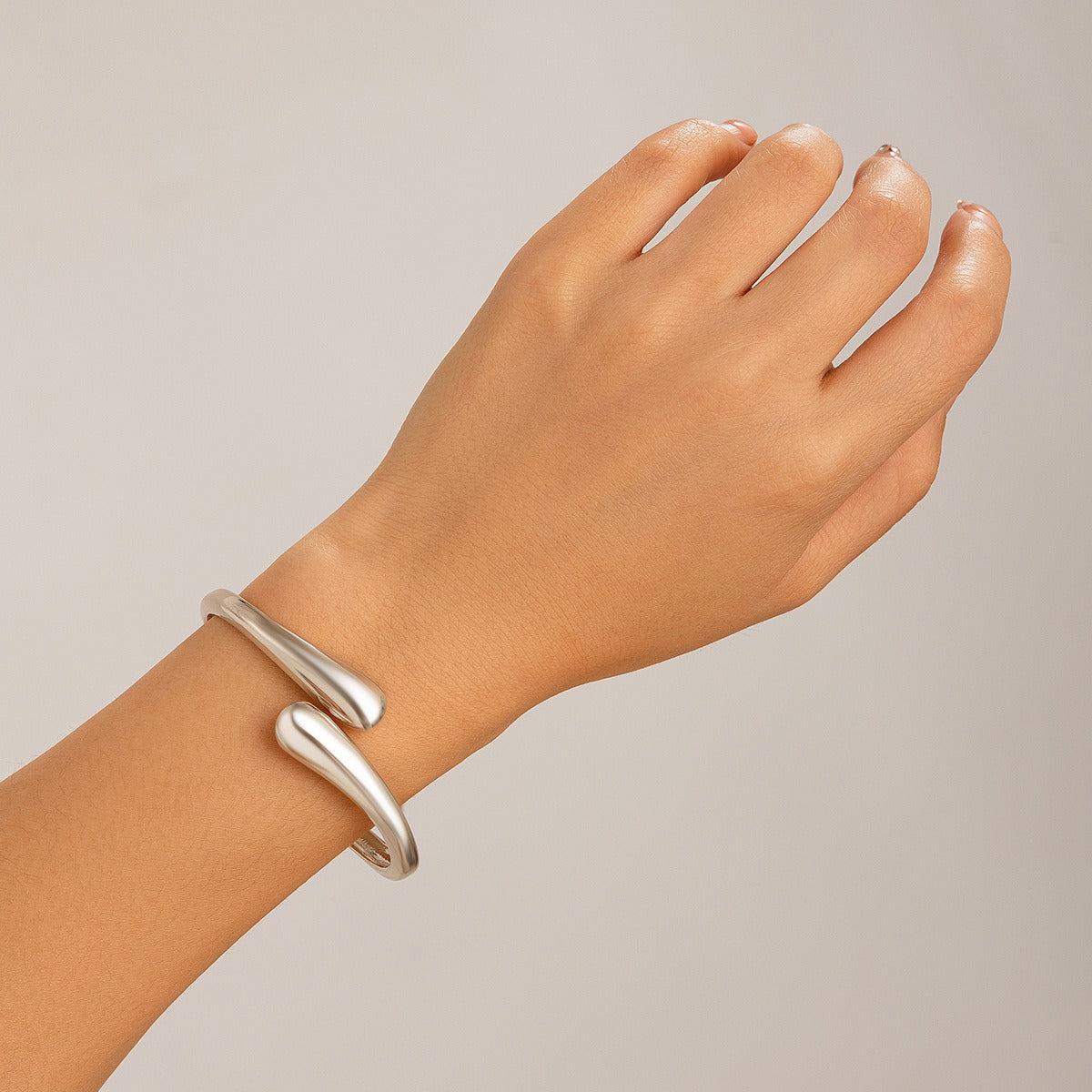 Gold plated Geometric Wide-Face Bracelet with Diamond Inlay-Luxore