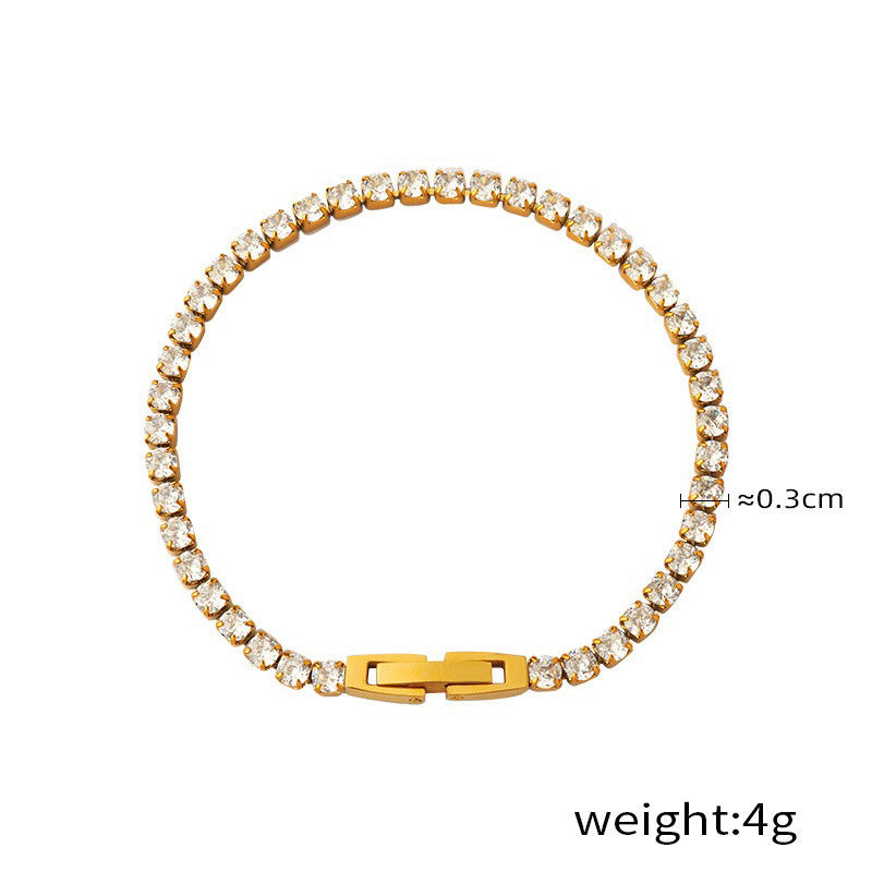 18K gold exquisite dazzling gemstone design light luxury style bracelet-Luxore