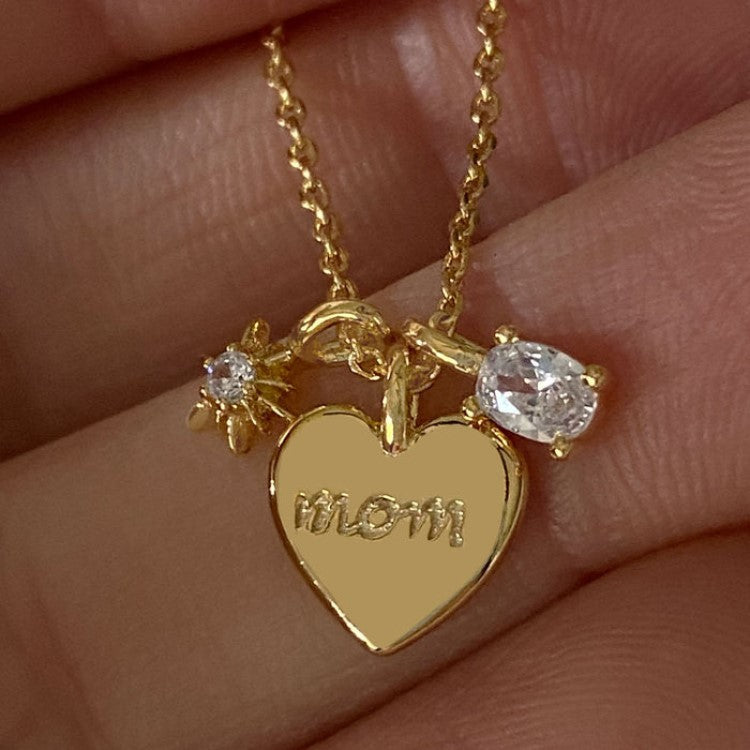 Heart Pendant "MOM" Necklace – A Sentimental Gift for Mothers-Luxore