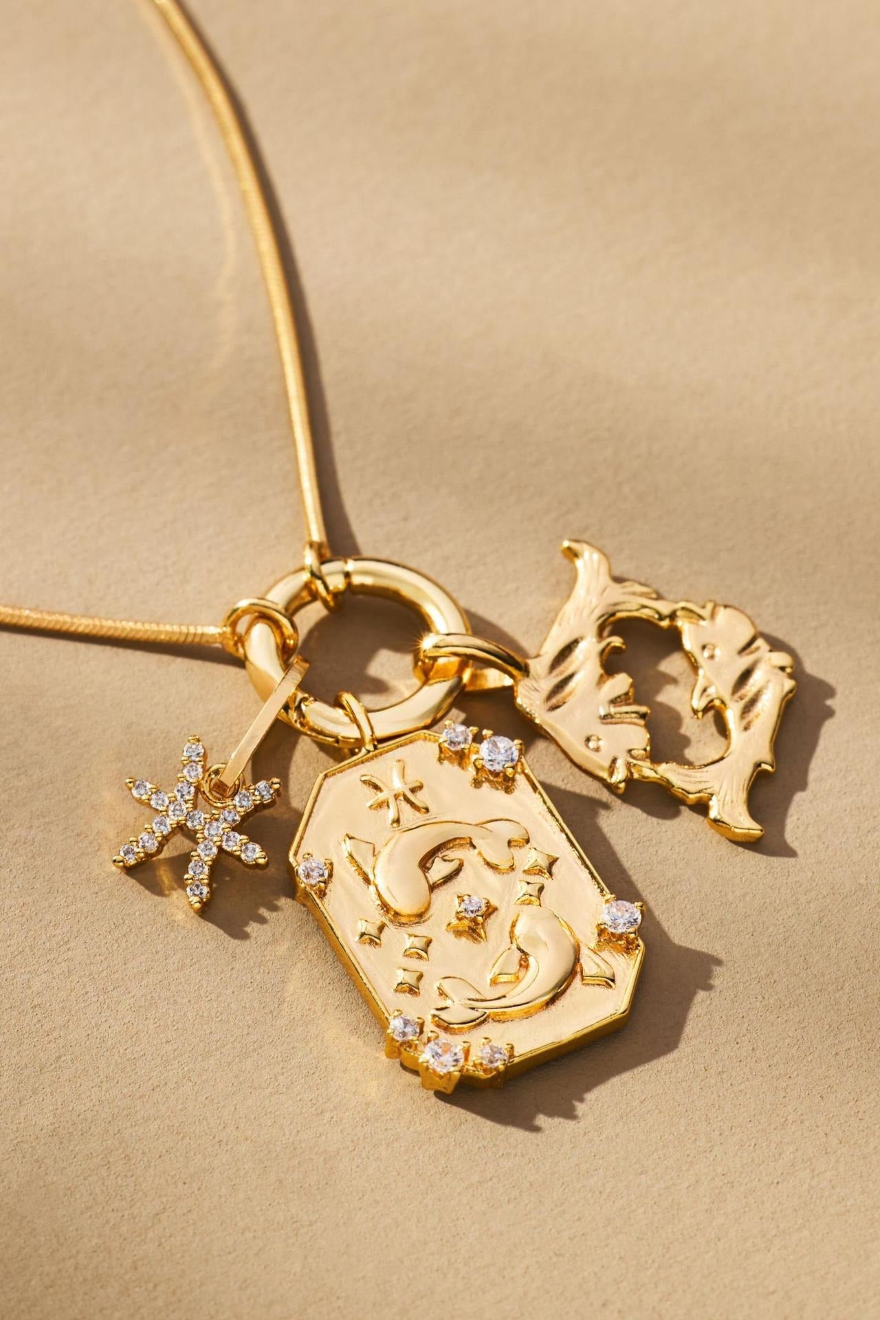 18K gold 12 zodiac signs exquisite high-end necklace-Luxore