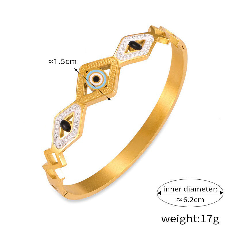 18K gold noble and fashionable devil's eye/tree of life diamond-studded design light luxury style bracelet-Luxore