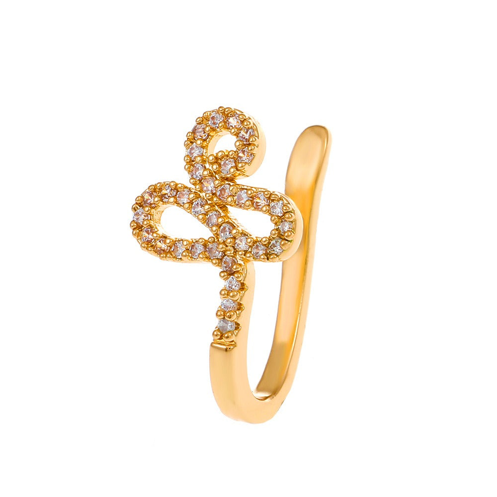 18K gold U-shaped with geometric inlaid zircon design high-end nose ornament-Luxore