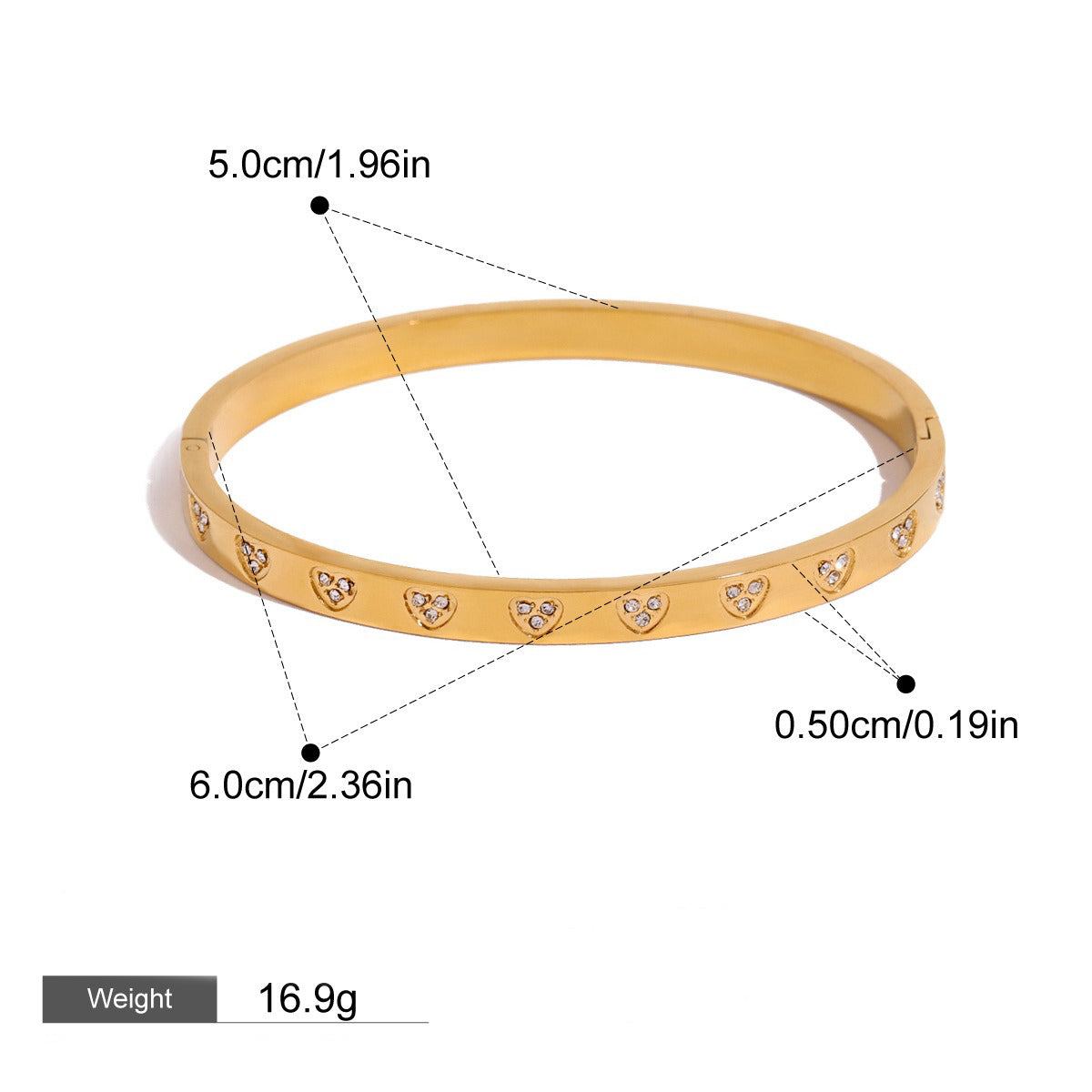 18K gold heart-shaped diamond-studded luxury bracelet-Luxore
