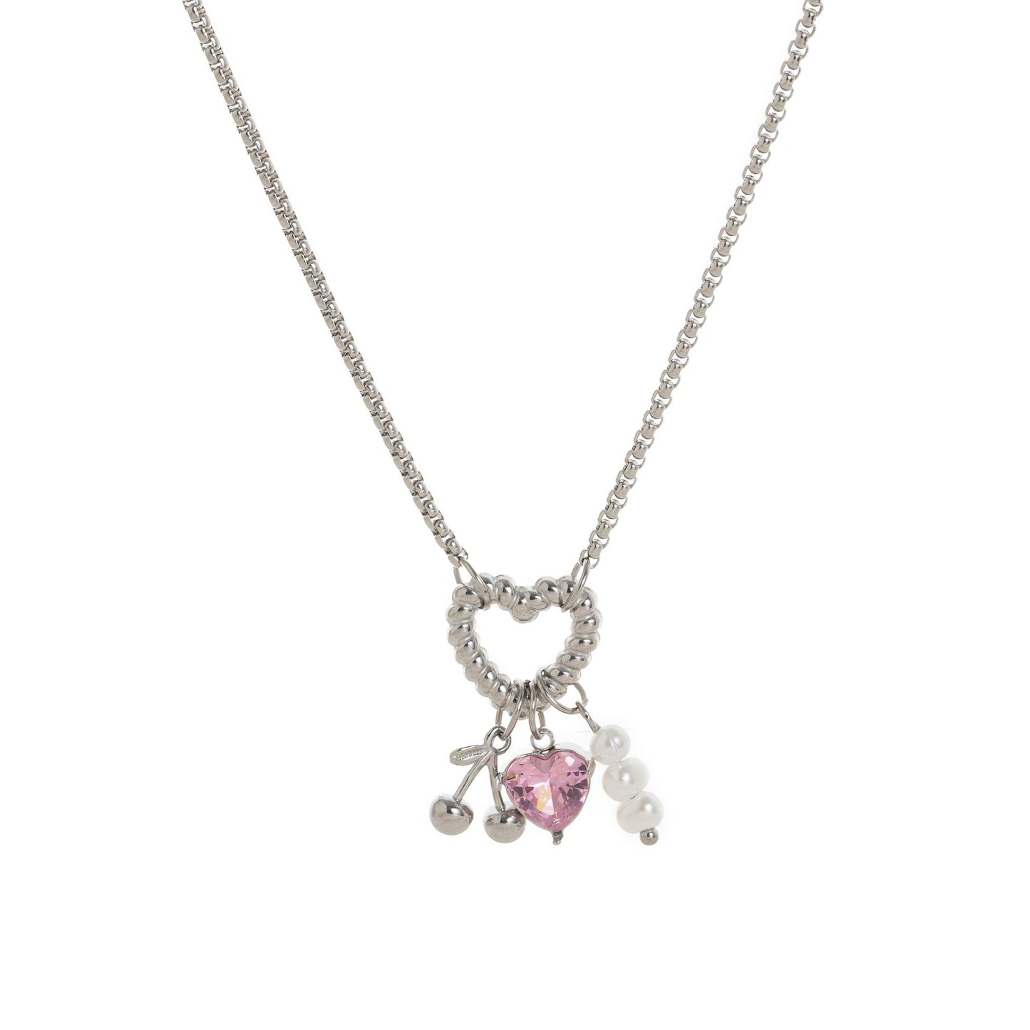 18K gold heart with hollow star-shaped inlaid gemstone design high-end unique necklace-Luxore
