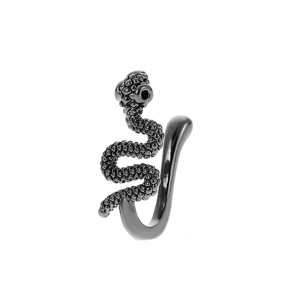18K gold U-shaped nose ornament with butterfly inlaid gemstones, exquisite and noble design-Luxore