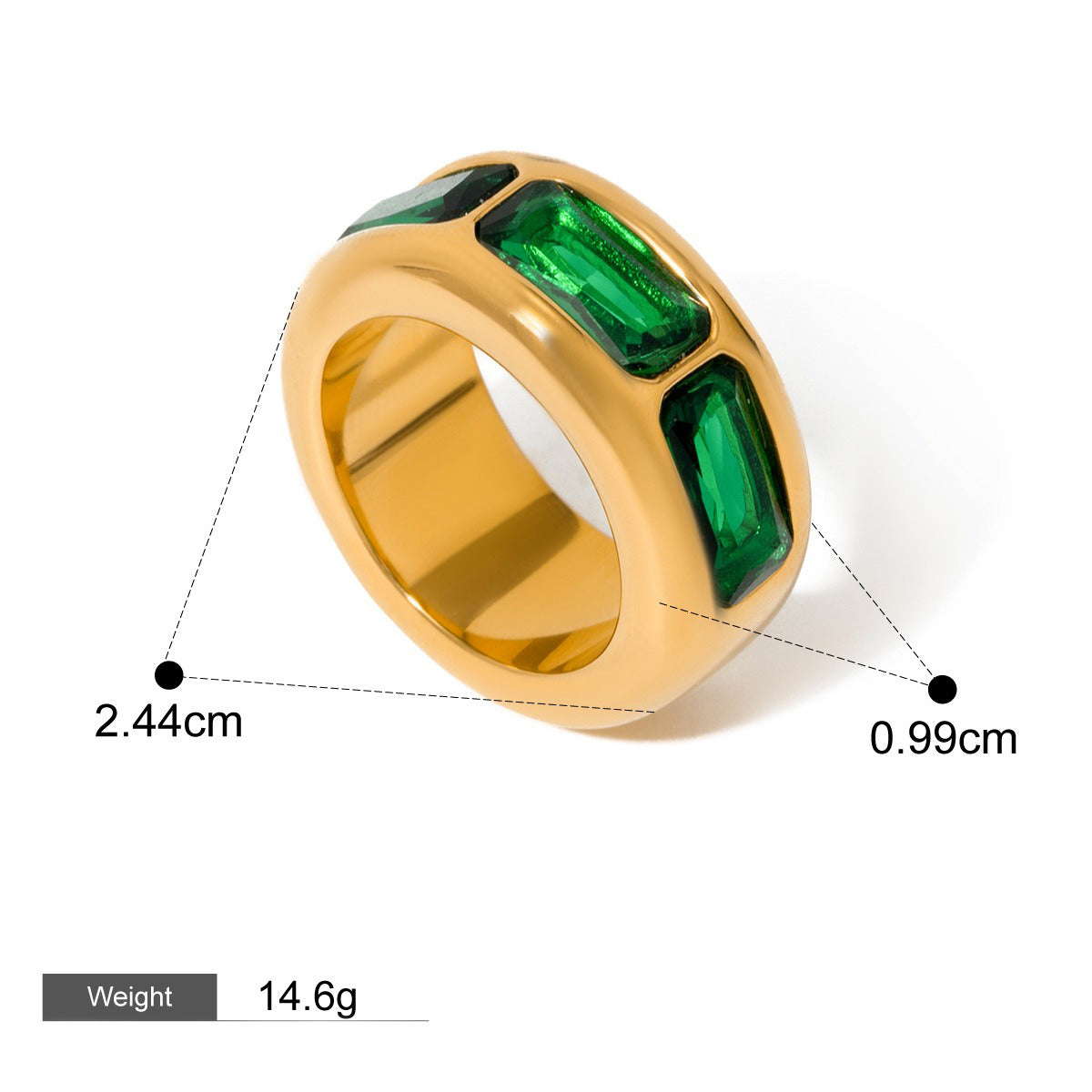 18K gold geometric gemstone design high-end ring-Luxore