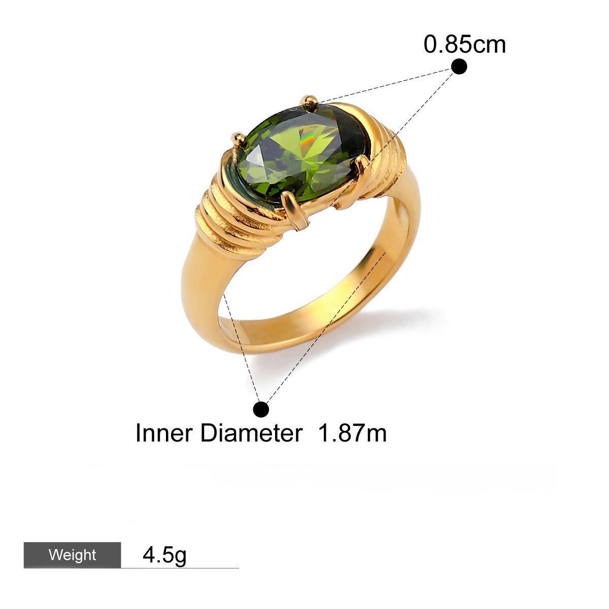 18K gold geometric gemstone design high-end ring-Luxore