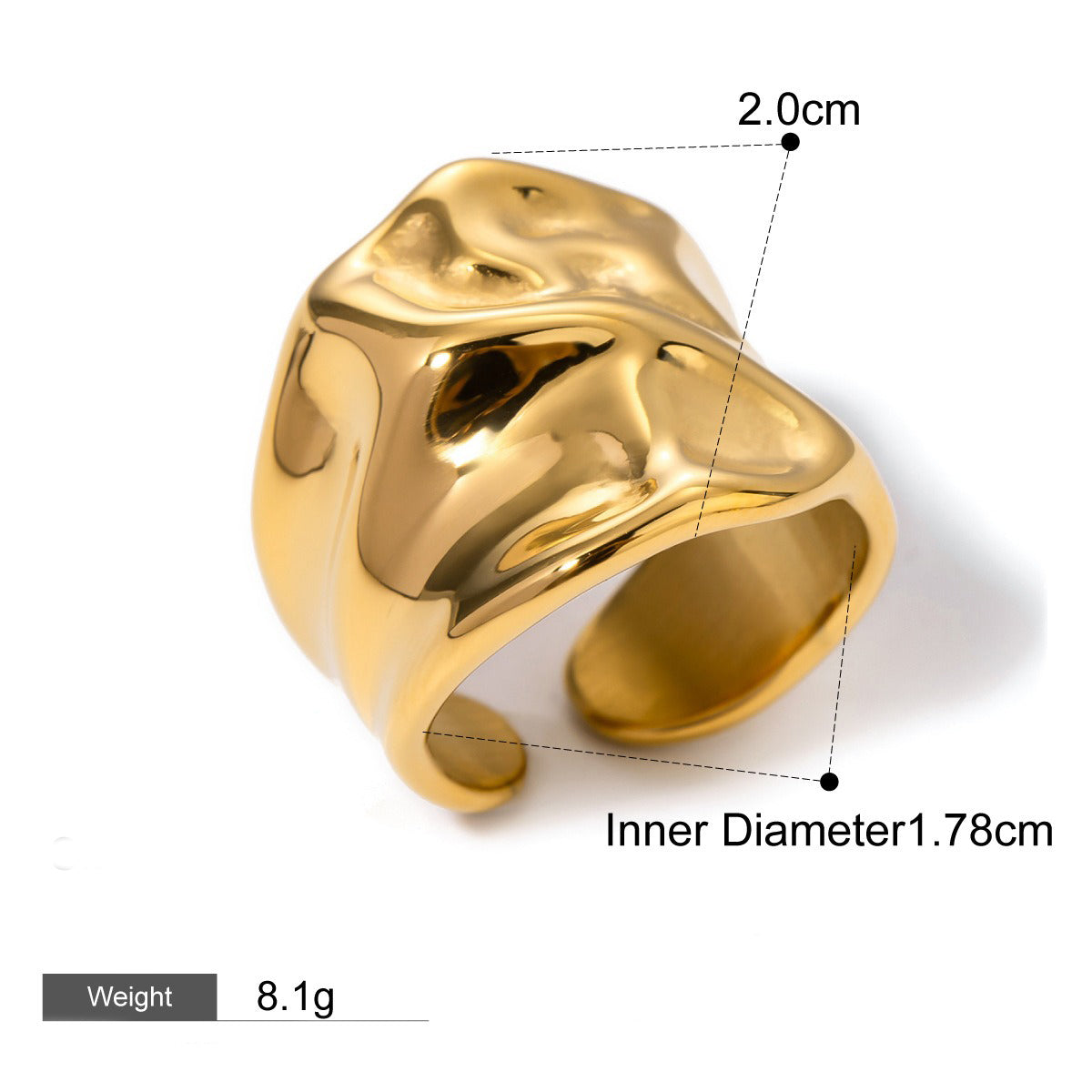 18K gold geometric inlaid pearl design light luxury high-end ring-Luxore