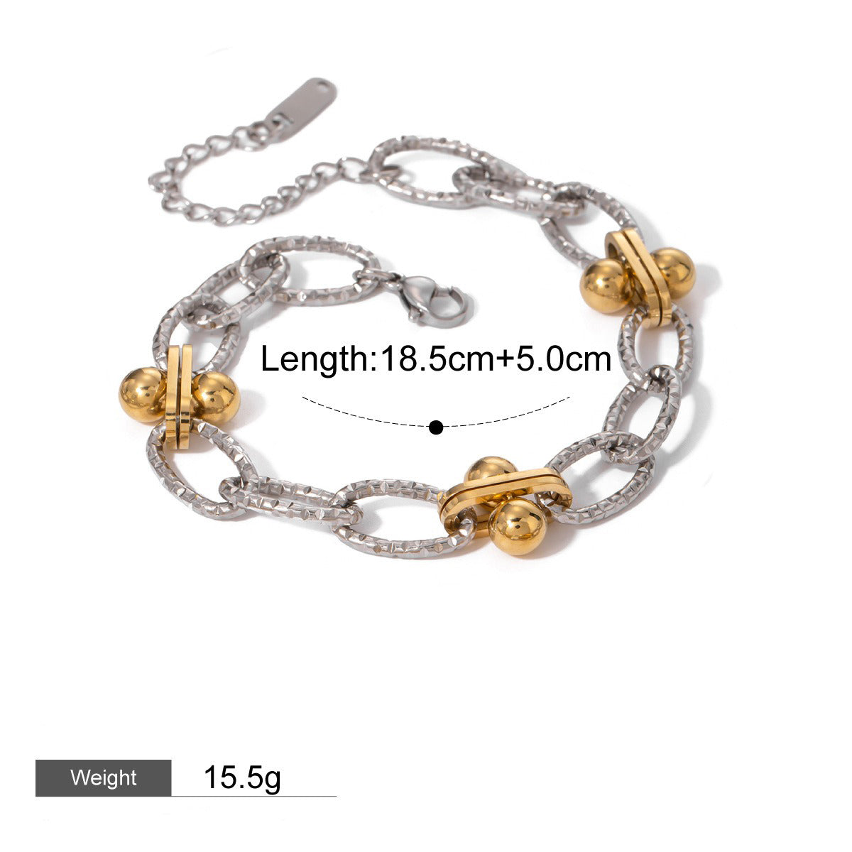 18K gold chain inlaid gemstone design light luxury noble bracelet-Luxore