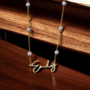 Customizable name with pearl design, exquisite light luxury necklace and bracelet set-Luxore