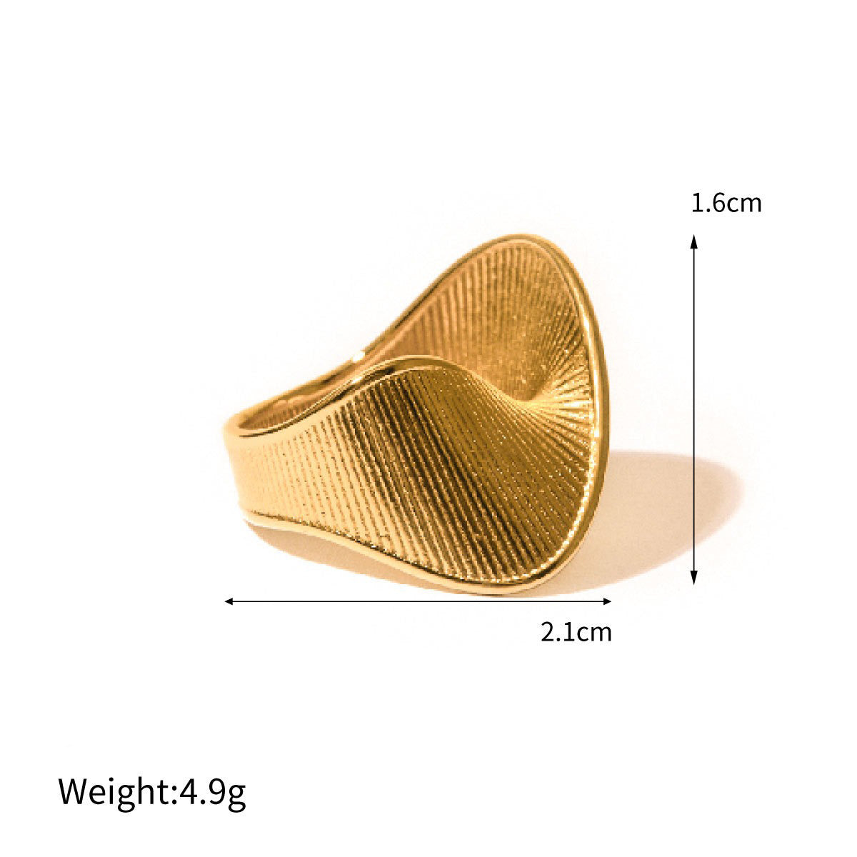 18K gold geometric inlaid pearl design light luxury high-end ring-Luxore