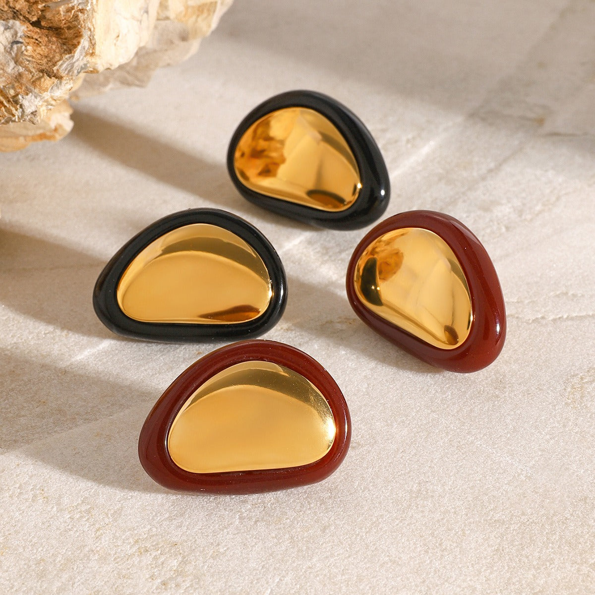 Gold Plated Geometric Design Earrings – A Modern Statement of Style-Luxore