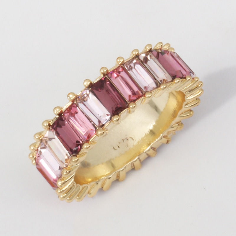 18K PVD Gold Round Gemstone High-End Ring-Luxore