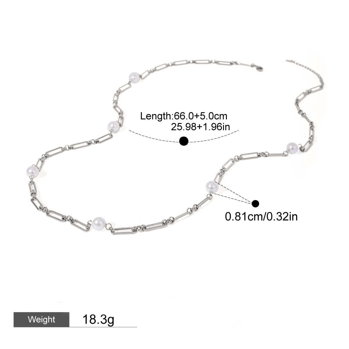 Gold Plated Elegant Pearl Chain Necklace-Luxore