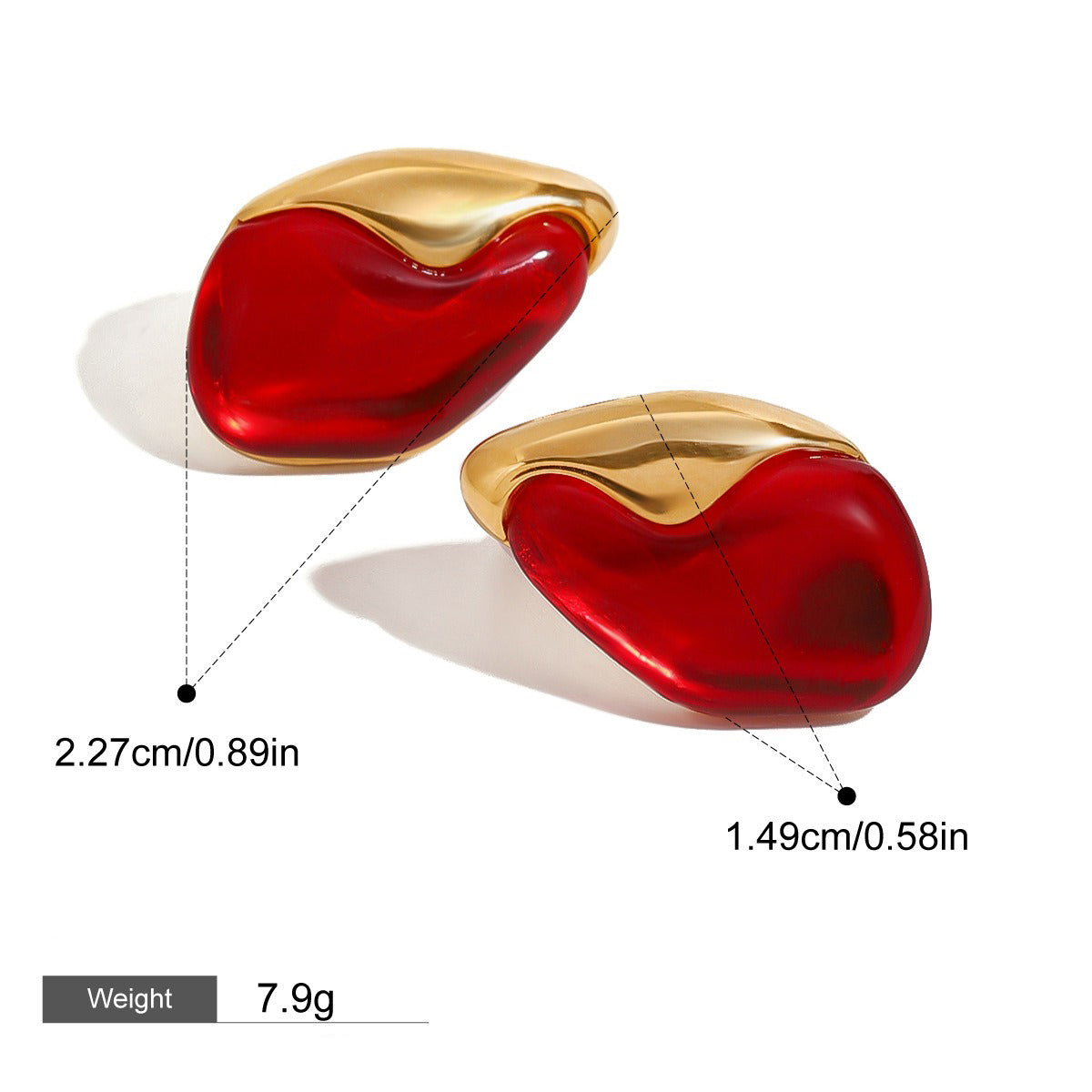 18K gold geometric inlaid gemstone design high-end earrings-Luxore