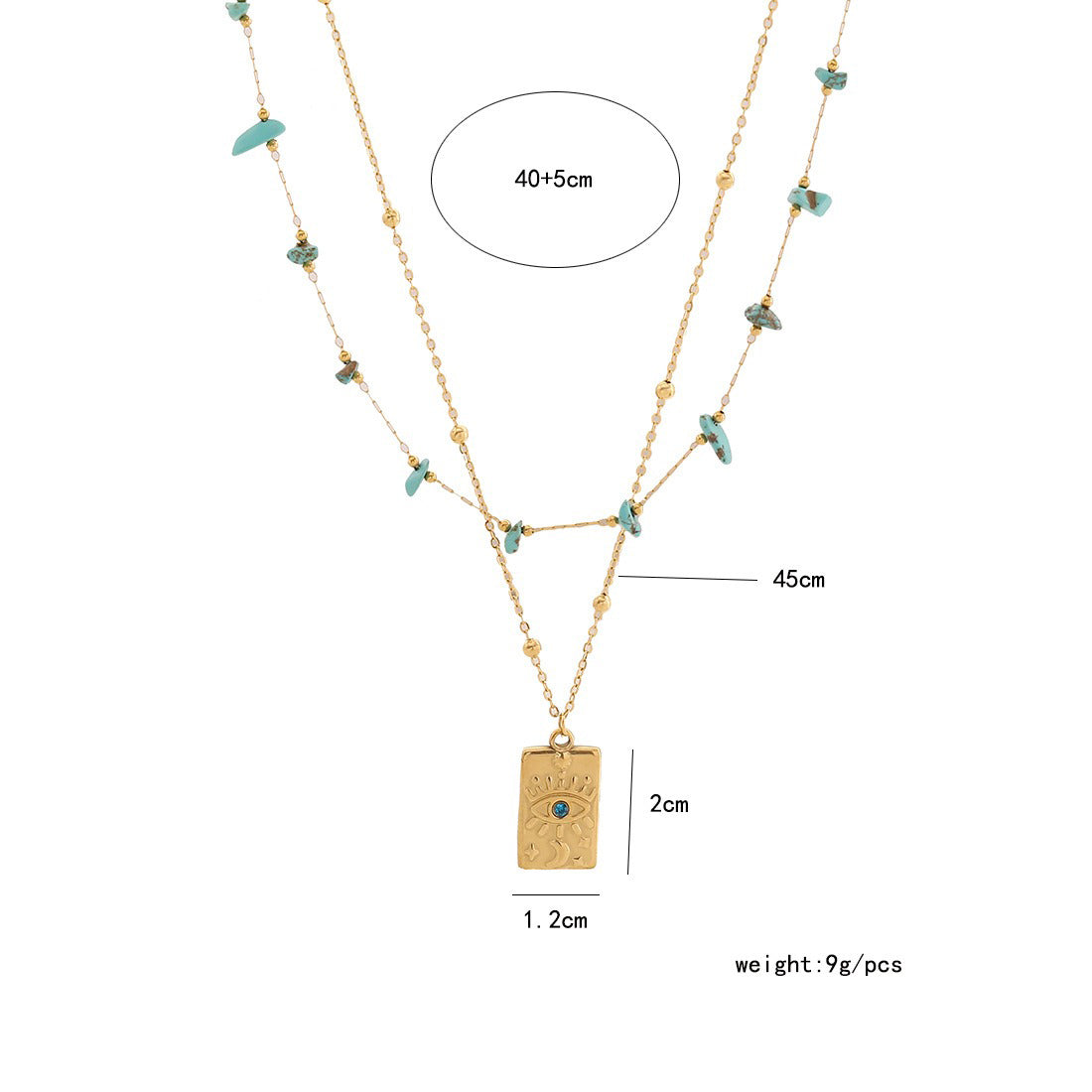 18K gold eye/flower shaped inlaid gemstone unique design high-end necklace-Luxore