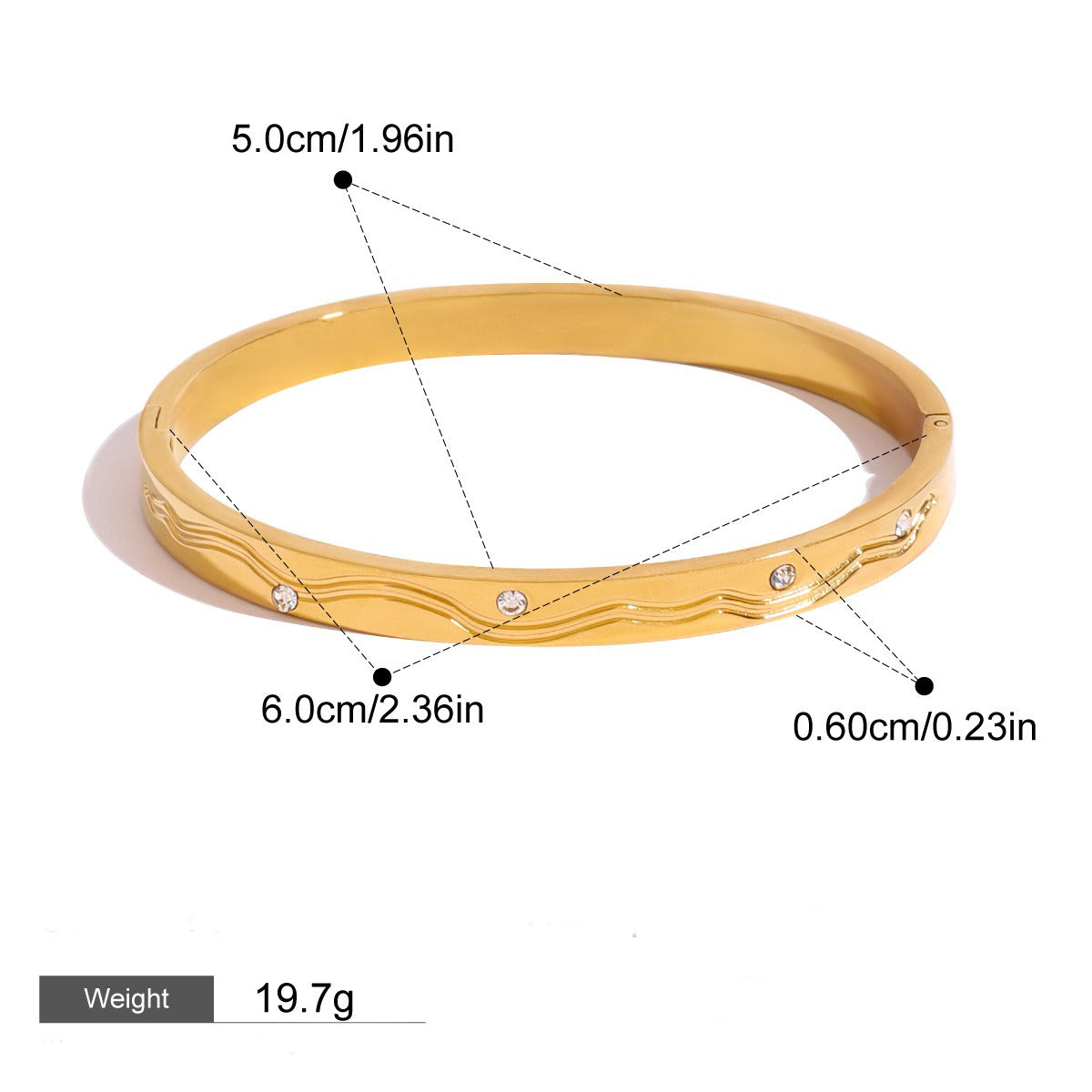 18K gold geometric texture with diamond-studded design unique high-end bracelet-Luxore