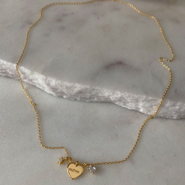 Heart Pendant "MOM" Necklace – A Sentimental Gift for Mothers-Luxore