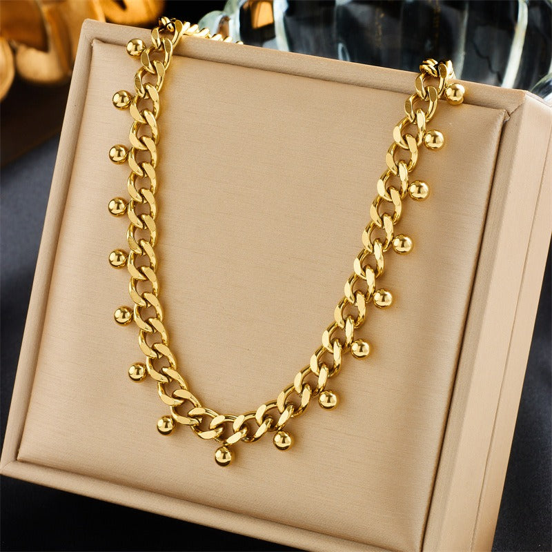 18K gold natural element inlaid gemstone design high-end light luxury style necklace-Luxore