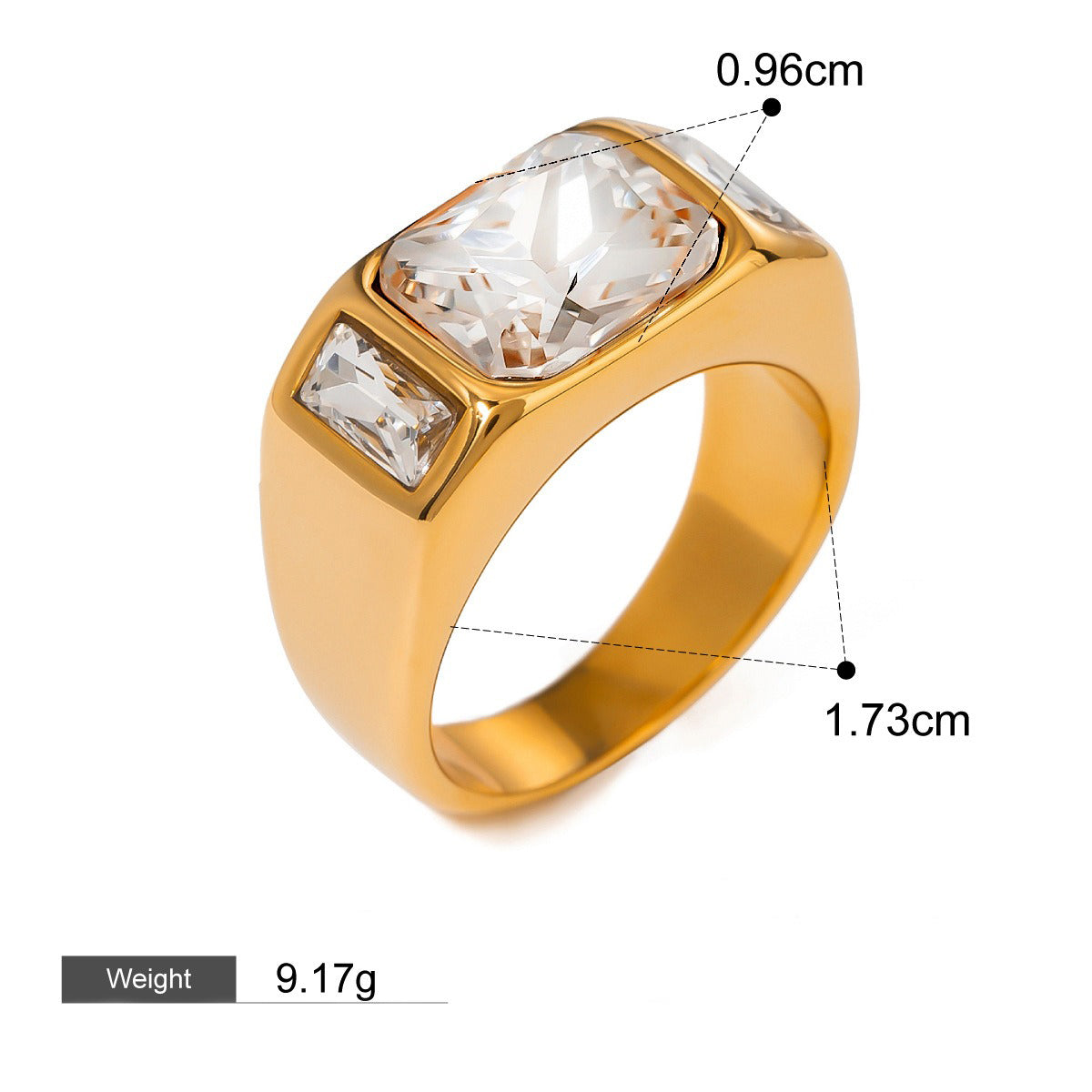 18K gold geometric gemstone design high-end ring-Luxore