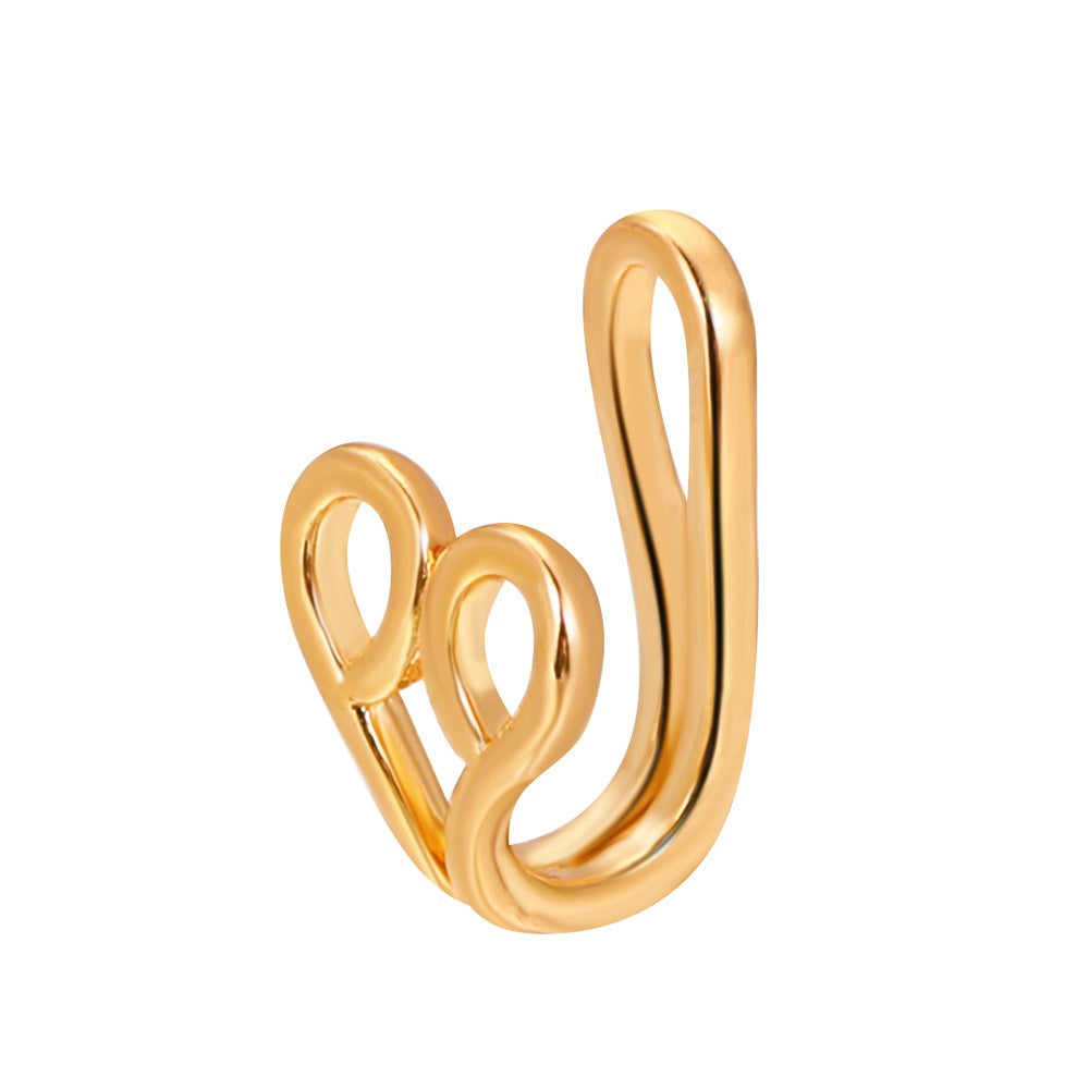 18K gold U-shaped with geometric inlaid zircon design high-end nose ornament-Luxore