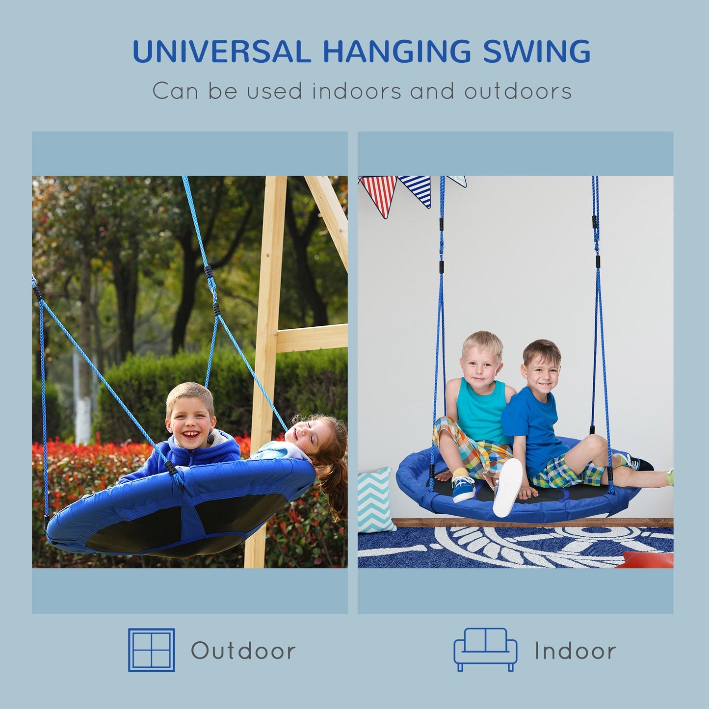 Kids Round Tree Spin, ?100cm-Blue-Luxore