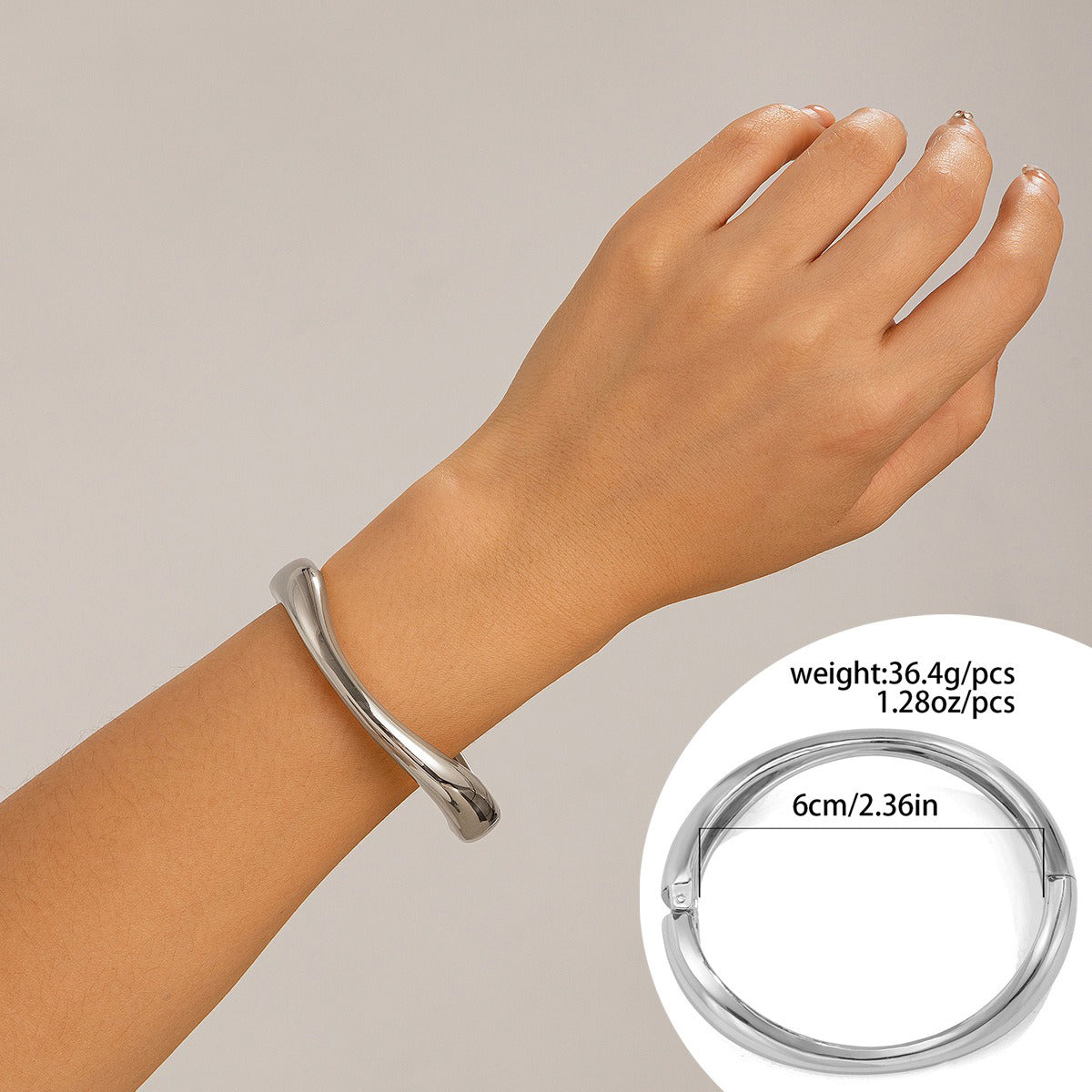 Gold plated Geometric Wide-Face Bracelet with Diamond Inlay-Luxore