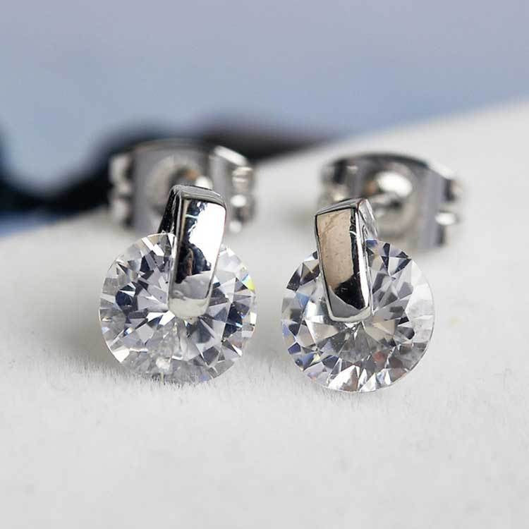18K gold inlaid gemstone design high-end earrings-Luxore