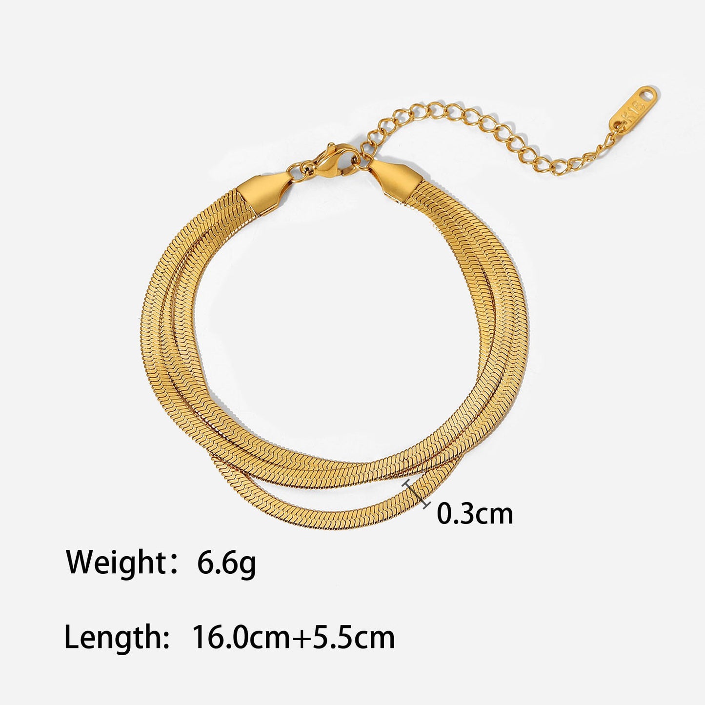 18K gold chain inlaid gemstone design light luxury noble bracelet-Luxore