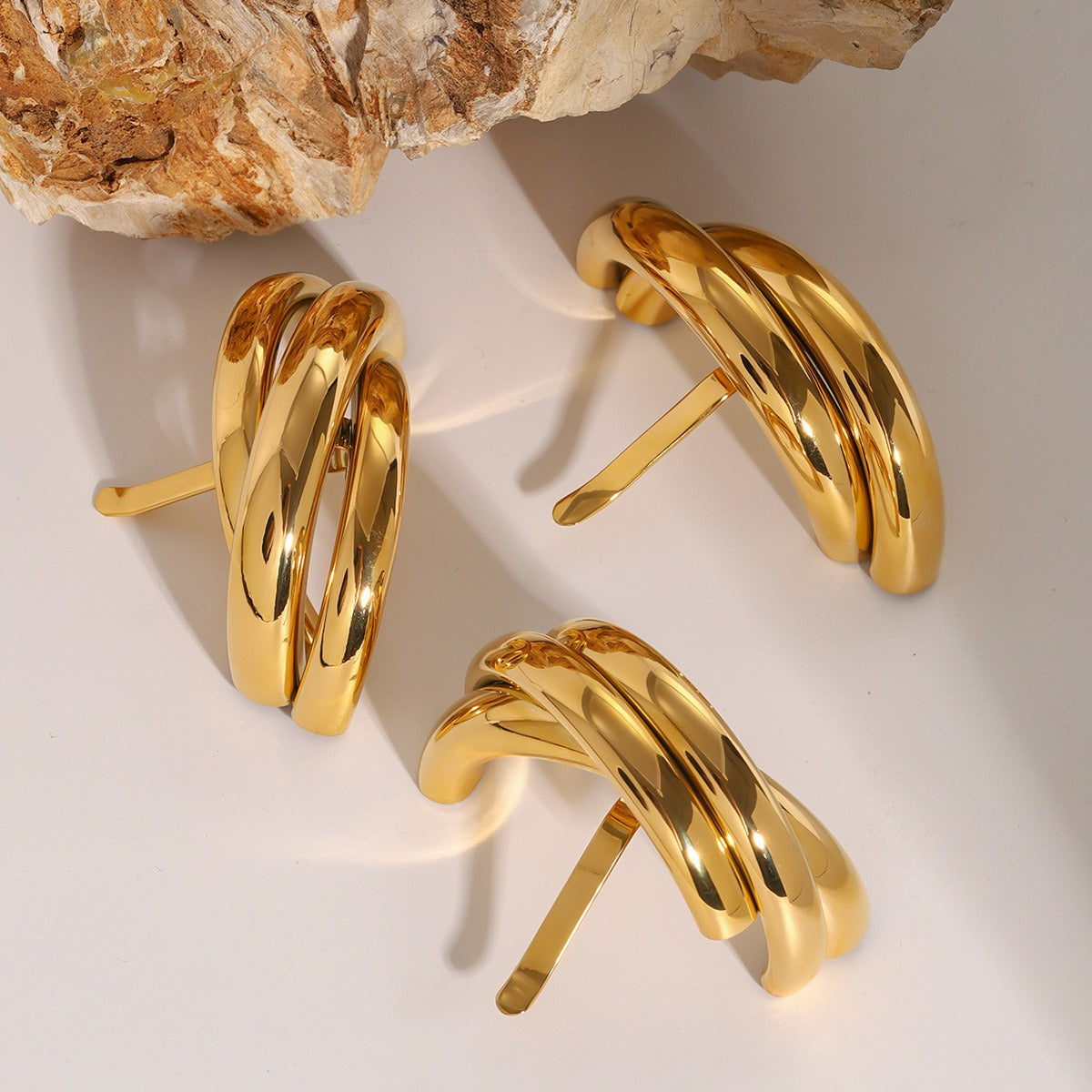 Gold Plated Layered C-Shaped Gold Hair Accessory – A Touch of Modern Elegance-Luxore