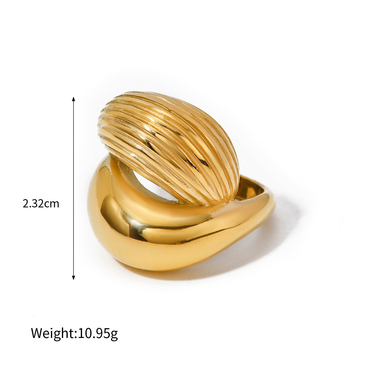 18K gold geometric inlaid pearl design light luxury high-end ring-Luxore