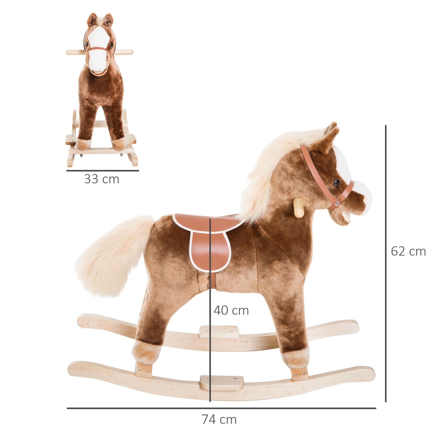 Plush Rocking Horse – Soft Ride-On Toy for Kids-Luxore